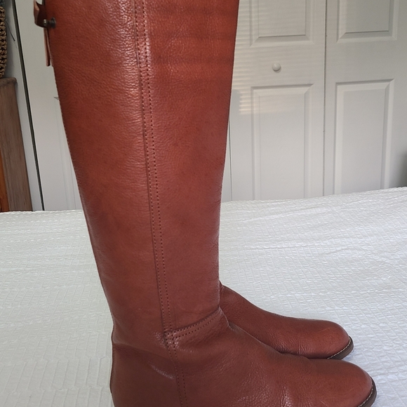 Madewell Sidney Women's Classic Knee High Tall Brown Leather Riding Boots Sz 9 - Picture 8 of 14